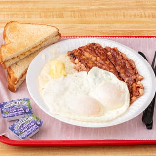 2 Eggs, Grits with Corned Beef Hash or Smoked Ham